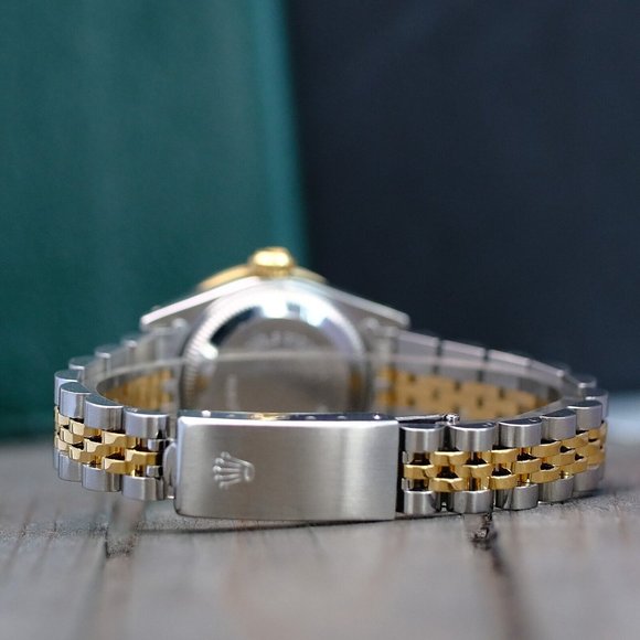 ROLEX LADIES DATEJUST WATCH 69173 GOLD & STEEL BEIGE DIAL FLUTED BEZEL 26MM main image 9